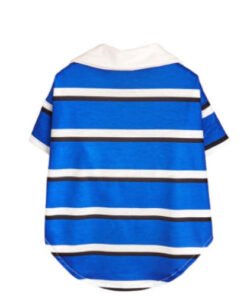 Striped Pet Polo Shirt Collar Apparel for Small Dogs and Cats