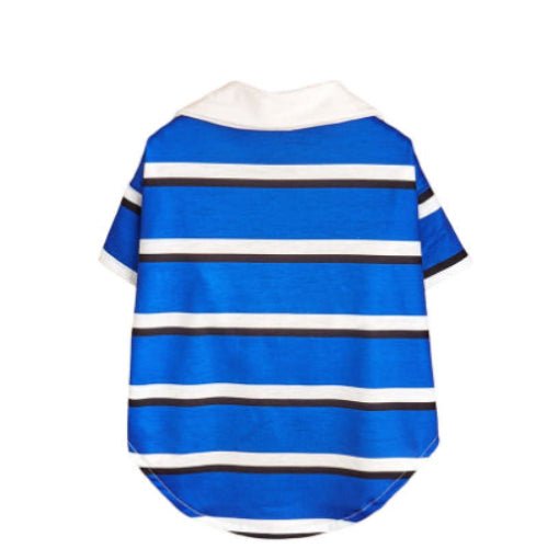 Striped Pet Polo Shirt Collar Apparel for Small Dogs and Cats