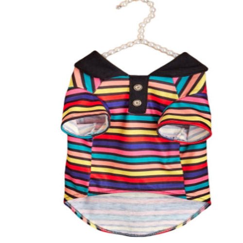 Striped Pet Polo Shirt Collar Apparel for Small Dogs and Cats - Image 2